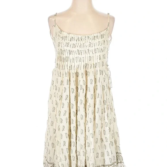 Free People womans Nantucket White and Tan swing mini dress size XS - Picture 2 of 3